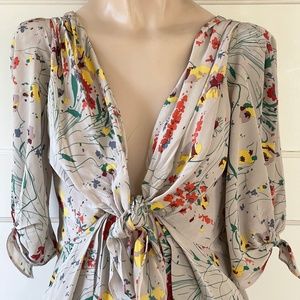 Anthropologie Yoana Baraschi Silk Floral Dress - Like New - Small